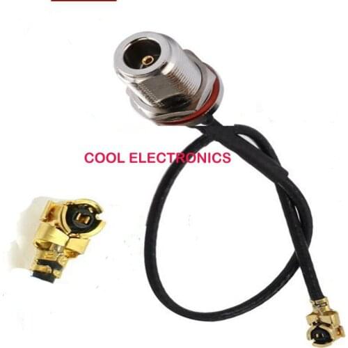 10pcs 15cm Black IPX / u.fl to N Jack female Bulkhead Connector Adapter RF Pigtail Cable 1.13mm