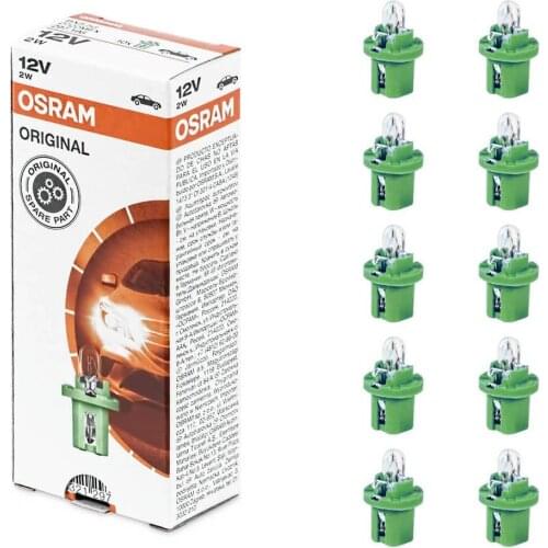 12V 2W Green Socket Indicator Bulb 10 PCs Osram 2722 MFX For Car Lamps 4008321297198