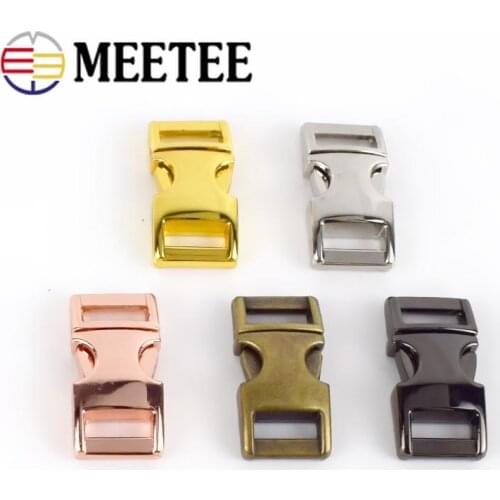 4pcs Meetee 10mm Metal Side Release Buckles Paracord Bracelet Dog Collar Webbing Outdoor Belt for Bags Hardware Accessories