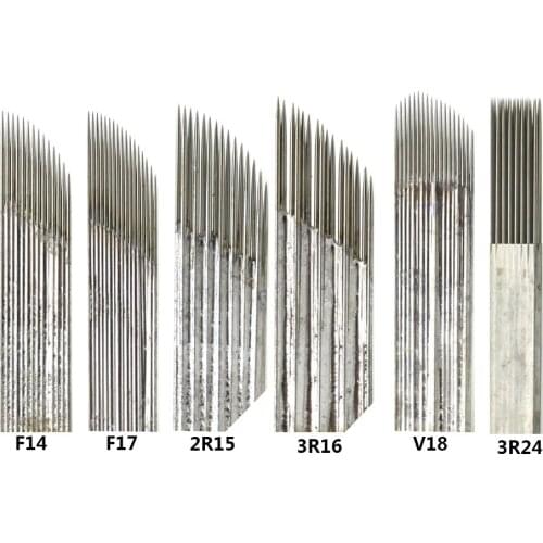 500pcs Double Row 15 Microblading Needle Permanent Makeup Eyebrow Tattoo Needles Manual Pen Lamina Double 15 Pin Maquillaje