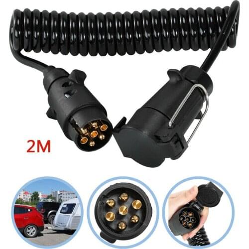 7 Pin To 13 Pin Trailer Connector Electric Adapter Plug 2M Truck Extension Cable 12V Waterproof RV Plug Socket Adapter Caravan