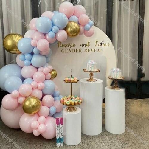 91 Macaron Baby Pink Blue 4D Gold Balloon Garland Arch Kit Baby Shower Wedding Decoration Gender Reveal Birthday Party Supplies