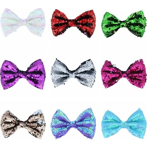 Children Sequin Bows Hair Clip Boutique Handmade Hair Clips Hair Accessories Photography Props Holiday Decoration Kids Gifts
