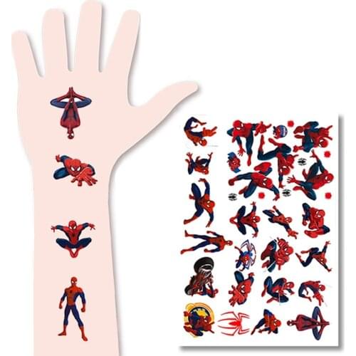 Disney Spiderman Tattoo Stickers Child Temporary Fake Tattoos Paste on Face Arm Leg for Children Cartoon Anime Kids Toys Sticker