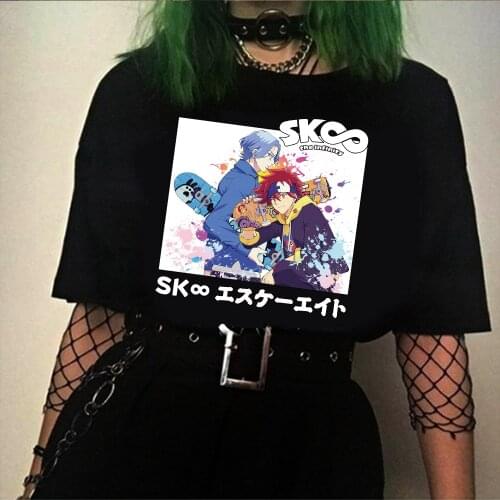 New SK8 The Infinity T Shirt Men Cartoon Skateboard Boys Graphic Tees Harajuku Tops Kawaii T-shirt Male