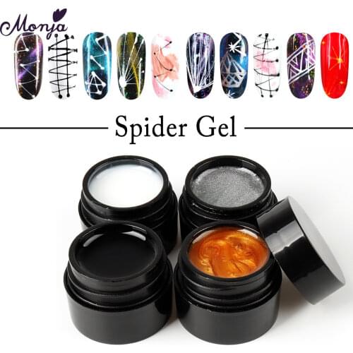 Monja 4 Colors Spider UV Gel Nail Art Polish Varnish Lines Design Creative Painting Wire Drawing Gel DIY Manicure Decorations