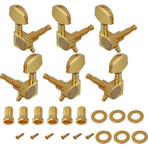 Yibuy Guitar Tuners Tuning Pegs Machine Heads 3L3R GOLDEN