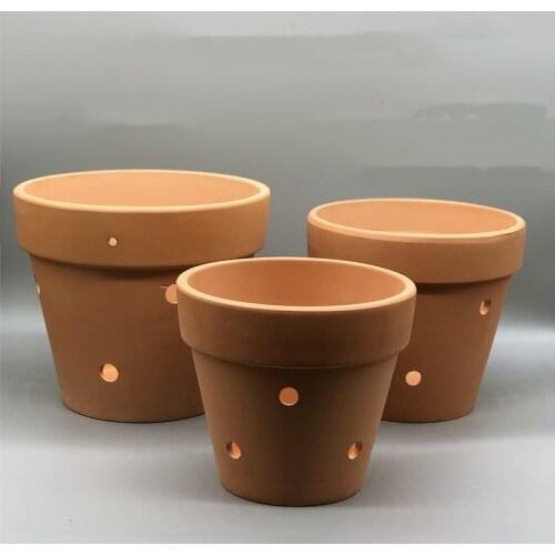 2pcs Red Pottery Flower Pot Terracotta Plant Pot with Holes Hanging Pots Pottery Clay Planters for Cacti and Succulent Plants