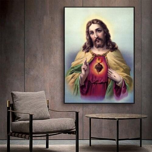 Canvas Painting Poster Jesus God Charity Is The Pure Love of Christ and Prints Wall Picture for Living Room Home Decor Unframed