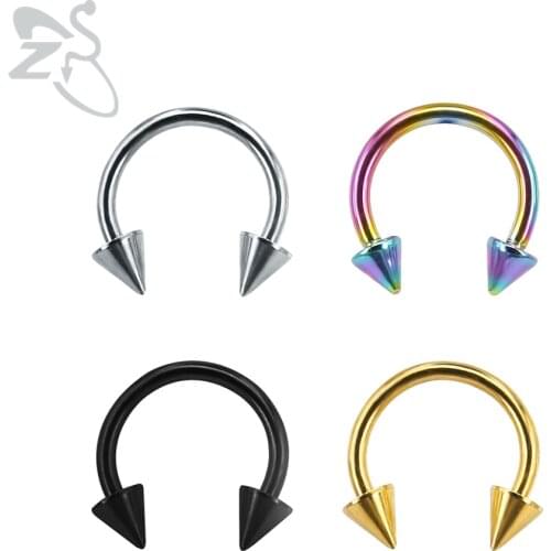 Stainless Steel Nose Rings Arrow Piercing Penis Septum Nose Nipple Rings Punk Horseshoe Circular Black Silver Color Body Jewelry