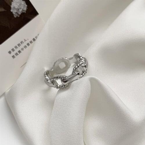 Korean Hollow Irregular-shaped Rings For Women Love Sweet Gold Silver Colour Wide Ring For Teens Fashion Jewelry Wedding Gift