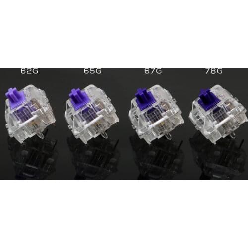 Zealio Switches Tactile V2 62g 67g 78g Purple Switch Customized Mechanical Keyboard Axis 5 pins