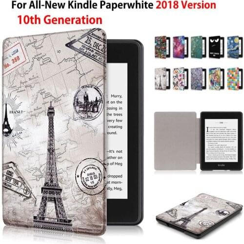 Fashion Painted Case For Amazon All-New Kindle Paperwhite 2018 released Smart Cover for Kindle Paperwhite 6" 10th Generation