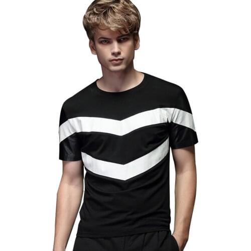 FanZhuan free shipping New fashion casual mens male black short sleeved basic T shirt T-shirt O neck 15571 personality