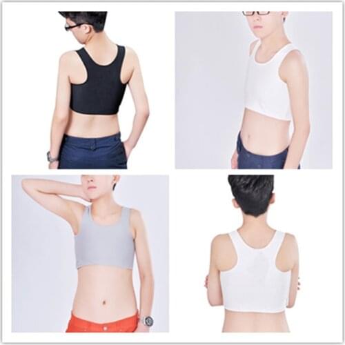 2020 New Solid Color Women Short Chest Breast Binder Lesbian Trans Tomboy Shaper Cosplay Vest Tank To
