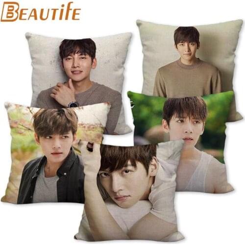 New Arrival Ji Chang Woo Pillowcase Bedroom Home Decorative Cover 45x45cm Square Zipper Pillow Cases Cotton Linen Fabric No Fade