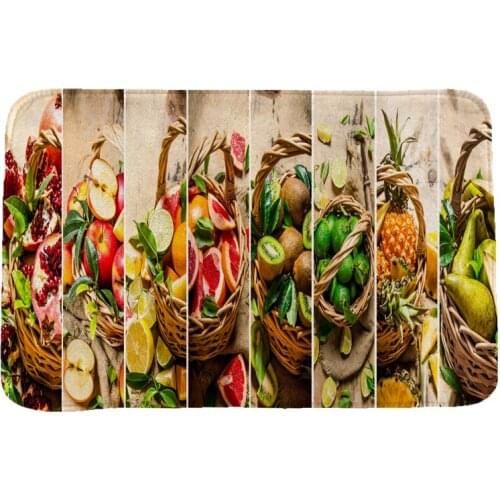 Fruit & Vegetables Creative 3D Printing Carpets and Rugs for Bedroom Living Room Carpet Kitchen Bathroom Anti-Slip Floor Mats