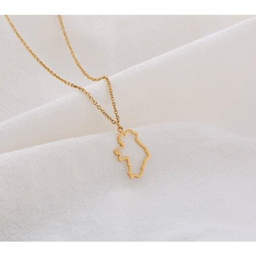 10 Outline Western Europe World Ireland map pendant necklace State geography Country city island Hometown Necklace Jewelry