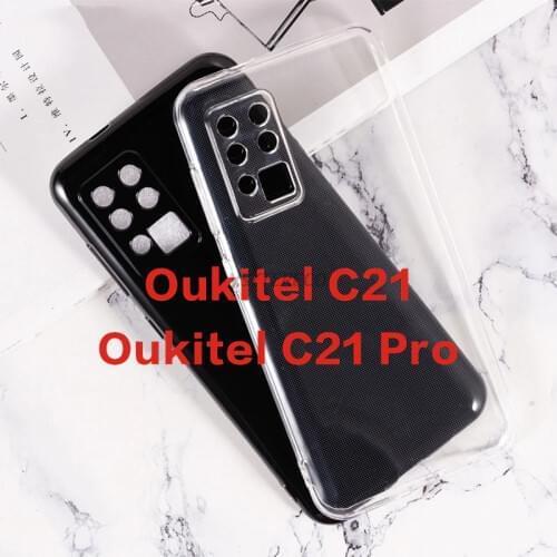 Transparent Phone Case For Oukitel C21 Case Silicone Soft Black TPU Case For Carcasas Oukitel C21 C 21 Back Cover C21 Oukitel