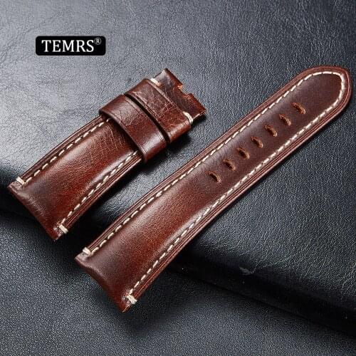 Watch Accessories Watch Strap 20mm 22mm 24mm 26mm Vintage Cow Leather Watch Band Watchband for Samsung Galaxy Watch 3 Strap