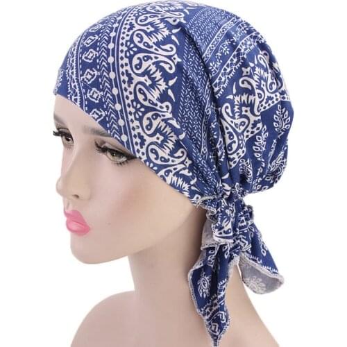 Flower Printed Hats For Women Ruffle Cancer Ladies Chemo Hat Beanie Scarf Turban Head Wrap Casual Cap шапка Dropshipping