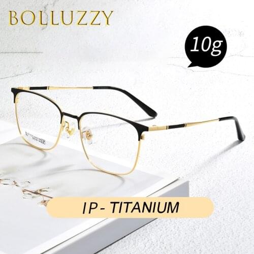 Titanium Men Glasses Frame Square Eyeglasses Frames Business Optical Mens Glasses Frames Prescription Simple Light Eyewear Gold