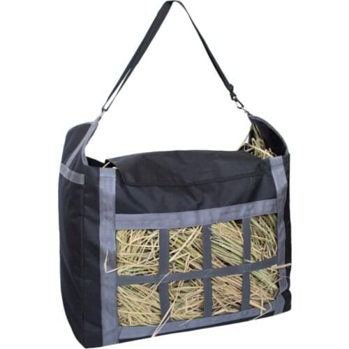 Large Capacity Horse Hey Bag Slow Feeder with Adjustable Strap Feeding Tote Bag for Horses Goat Hay Storage Bag