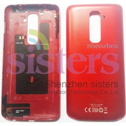 High Quality Red Original New Rear Back Battery Cover Door housing with NFC For LG G2 D802 Free Spipping