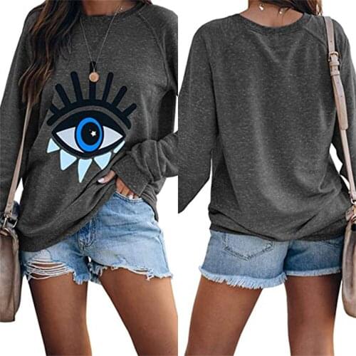European And American Womens Clothing 2021 New Autumn Womens Clothing Hot Print Long-Sleeved Pullover Loose Sweater Women