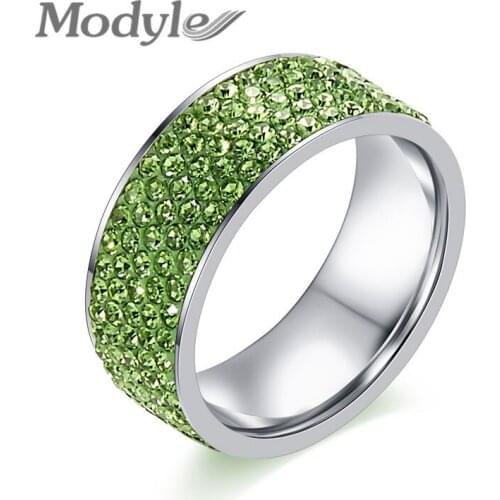 Modyle Luxury Wedding Accessories Rings Gold-Color Micro Pave AAA Cubic Zirconia Women Ring Jewelry