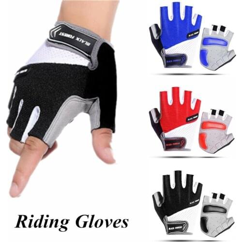 Outdoor 1Pair 3Colors Weight Lifting Sports Fitness Women Non-Slip Breathable Half Finger Anti-shock Sports Gloves Riding Gloves
