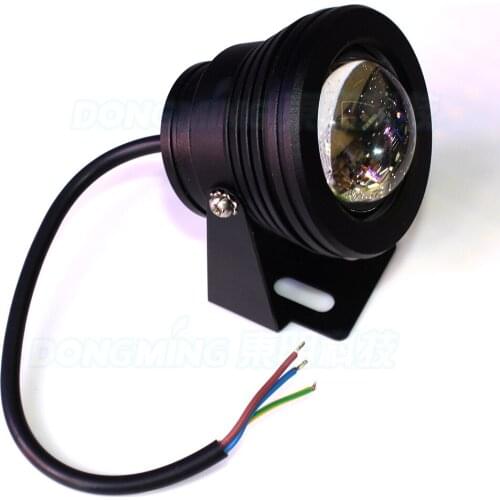 10pcs Black cover convex lens underwater led lamp red blue green underwater led lights IP68 10W led underwater pool light