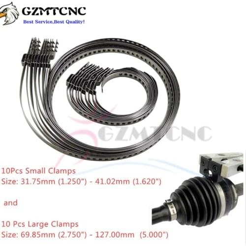 20Pcs 10 Small +10 Big Fit Left Right Front Rear Universal Adjustable AXLE CV Joint Boot Crimp Clamp Kit 31- 41mm 70- 125mm