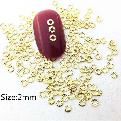 200pcs/pack Japan Korea Nail Art Alloy Rivets Studs 2mm round cricle Metal Jewellry Accessories for Women Nail DIY