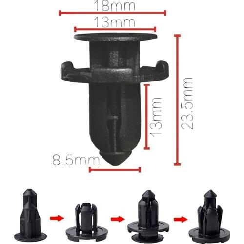 9mm Hole Trim Panel Clip Plastic Rivets x30 Expansion Pin Fit Automobile Fender Grille Bumper for Honda & Mitsubishi 1998 - On