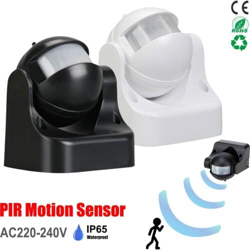 AC220-240V PIR Infrared Motion Sensor Outdoor Waterproof Body Motion Detector LED Light Switch 180 Degree Rotating Timer Switch
