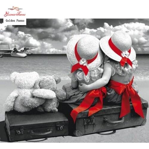 Diamond Painting Full Square 5D Diy Daimond Embroidery Diamant Mosaic Sale Displasy Broderie Diamant "two children" 01