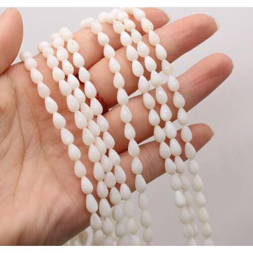 Natural shell beads Water drop Shape Punch loose beads isolation bead for Jewelry Making DIY for bracelet necklace Accessories