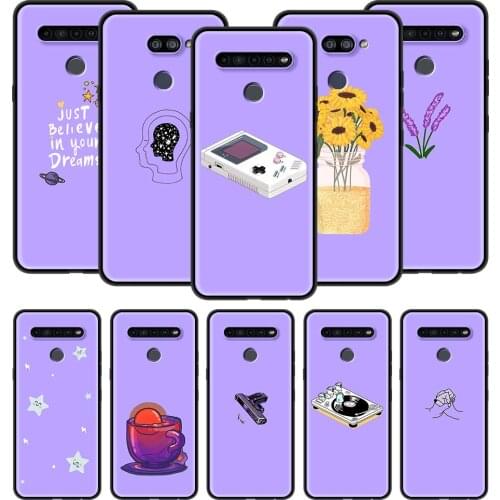 Purple background pattern Luxury Phone Case For LG K41s K61 K40s K40 K50 K50s G6 G7 G8 K31 K42 K52 K62 K71 Black Shell Cover