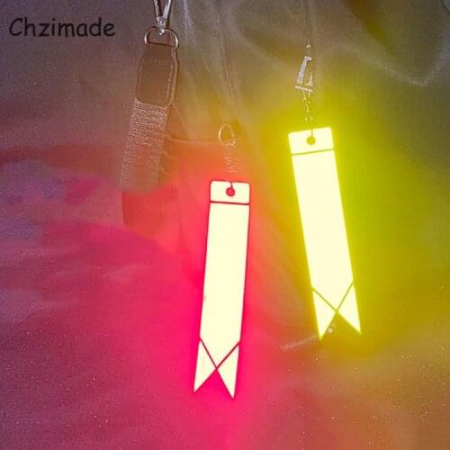 Chzimade 15X3CM Reflective Keychains Safety Protection Bag Pendant Key Accessories For Garment Diy Sewing Crafts