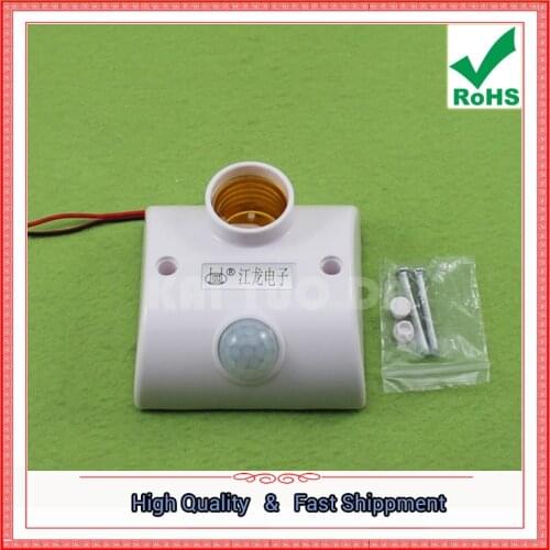 Induction lamp holder 220V body sensor switch corridor delay lamp holder E27 screw mouth (D1B5)