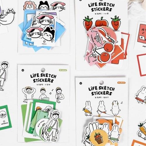 40 Pcs Kawaii Cats Boys Daily Life Stationery Sticker Scrapbooking Planner Journal Diary Diy Decorative Label Cute Decal Label