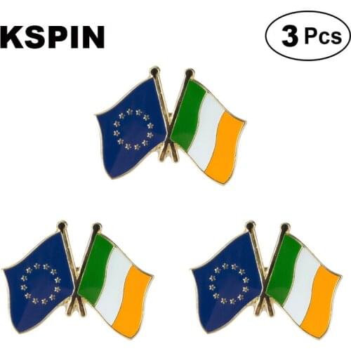 EU & Ireland Frendship Lapel Pin Brooches Pins Flag badge Brooch Badges