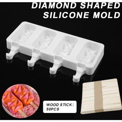 Geometric Shaped Cakesicle Mould Kitchen DIY Making Lollipop Tools Popsicle Silicone Cake Dessert Baking Mold