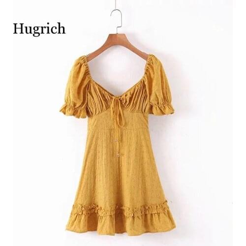 Hugrich Summer Dresses With Flounces