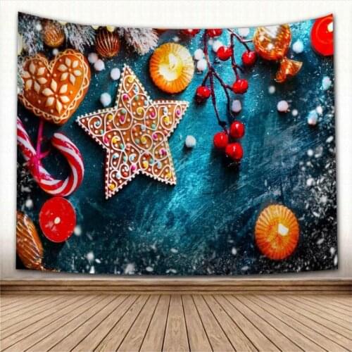 Nice Merry Christmas Tapestry Colorful Psychedelic Decorative Carpet Wall Fabric For Living Room Bedroom Tapestries Accessories