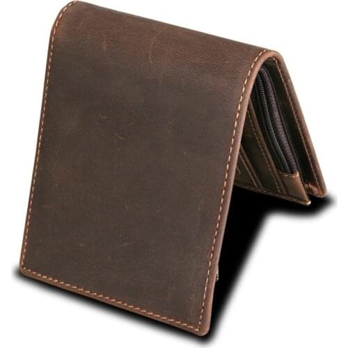 2021 Mens wallets mens retro cowhide leather wallets mens coin purse short wallets