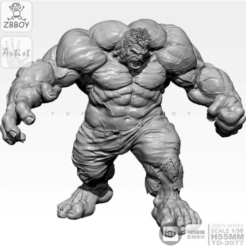 55MM Resin Figure Kits Furious Giant Resin Soldier Model Self-assembled TD-2077