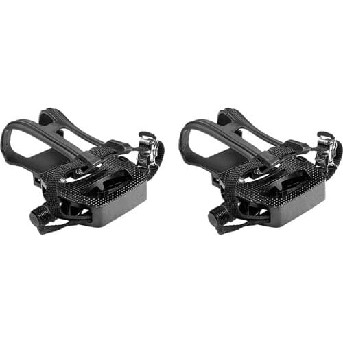 Spinning Bike Pedal Aluminum Alloy SPD Pedal with Toe Clips & Cleats Bicycle Accessories for Spin Bike Exercise Bikes