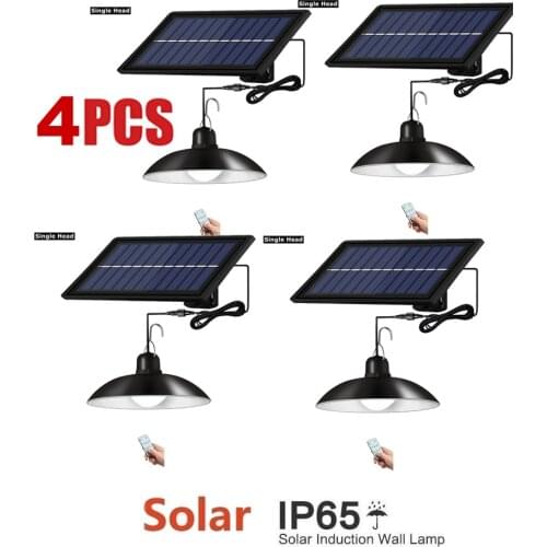 4pcs Retro Lampshade Solar Pendant Chandelier solar outdoor light of garden Street Light Sensor foco Lamp waterproof Garden secu